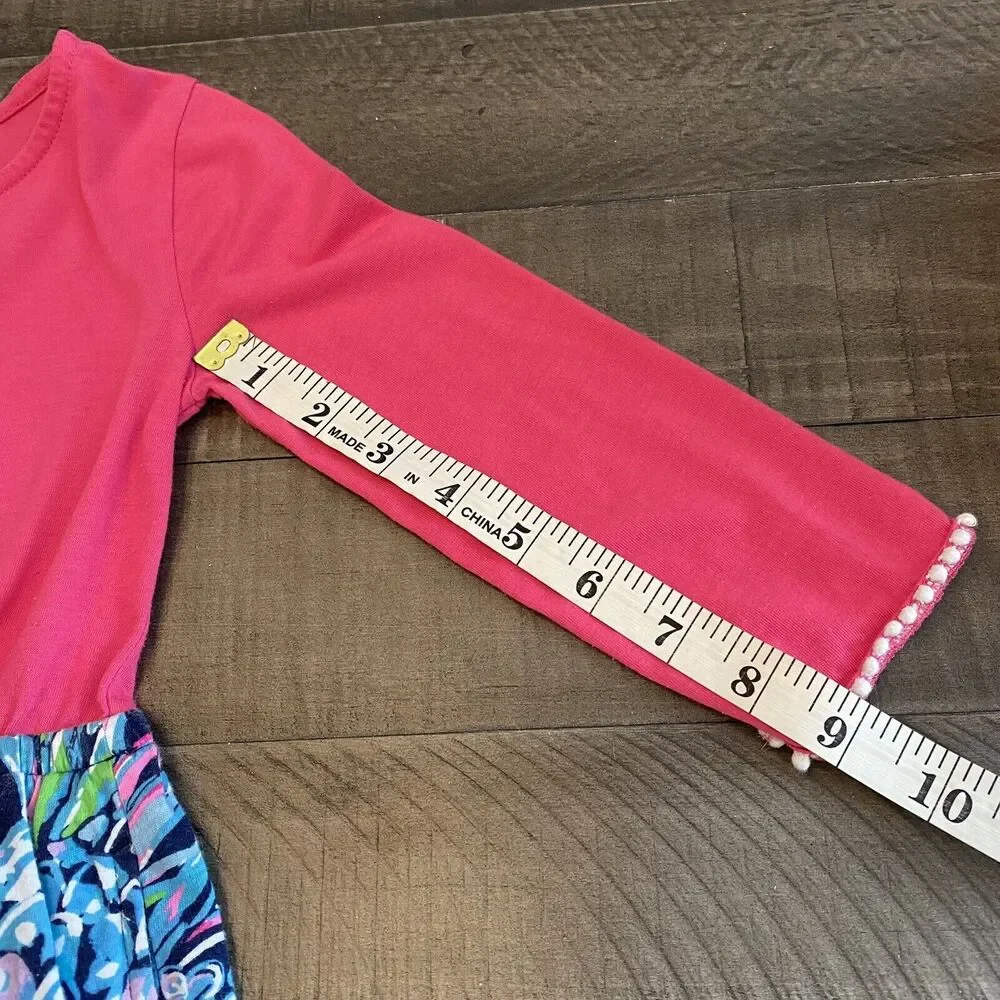 Lilly Pulitzer Girls Giavanna Dress‎ Colorful Floral Long Sleeve Pockets Sz S